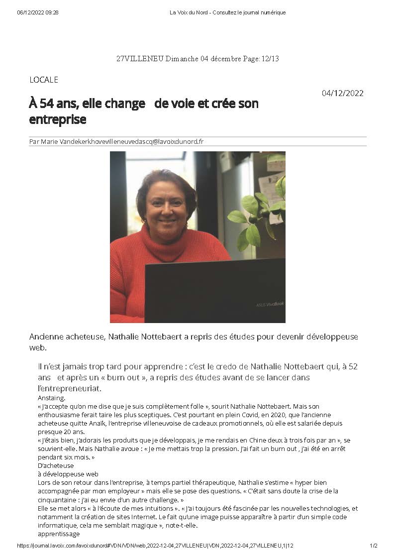 page 1 article voix du nord